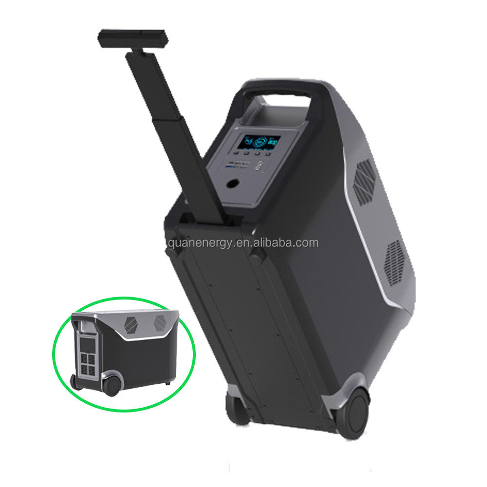 220V 3500W Portable Outdoor Power Source Lifepo4 Mobile LED Lights Cold White Solar Powered Mobile Power Station QA-P3500