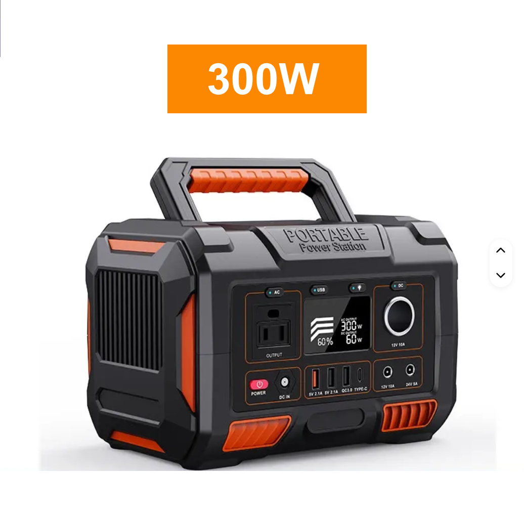 Outdoor Lightweight Portable Power Station 300W Lithium Ion Solar Generator Backup Energy Storage 110v 220v Power Bank