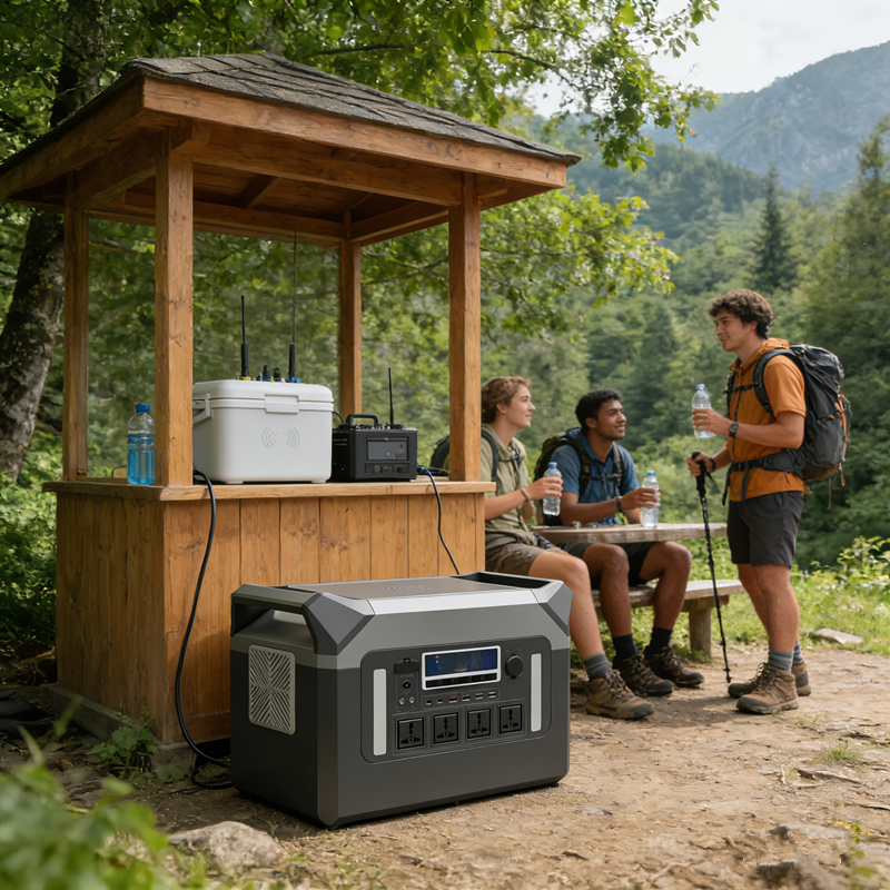 QA-P3000 High Capacity Portable Power Station 3000W Grad a Battery Power Bank Pure Sine Wave Solar Panel Flashlight