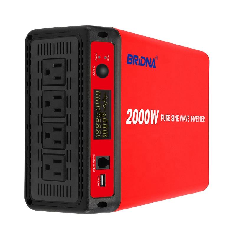 2000W Pure Sine Wave peak 4000w Dc 12v 24v 48v to Ac 100v 110v 120v off Grid Power Inverter