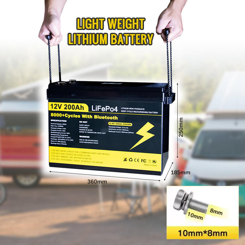 High Capacity Lithium Iron Phosphate Energy Storage Battery 12V 50AH-300AH for Electric Vehicles 8000+ Cycles Wide Operating