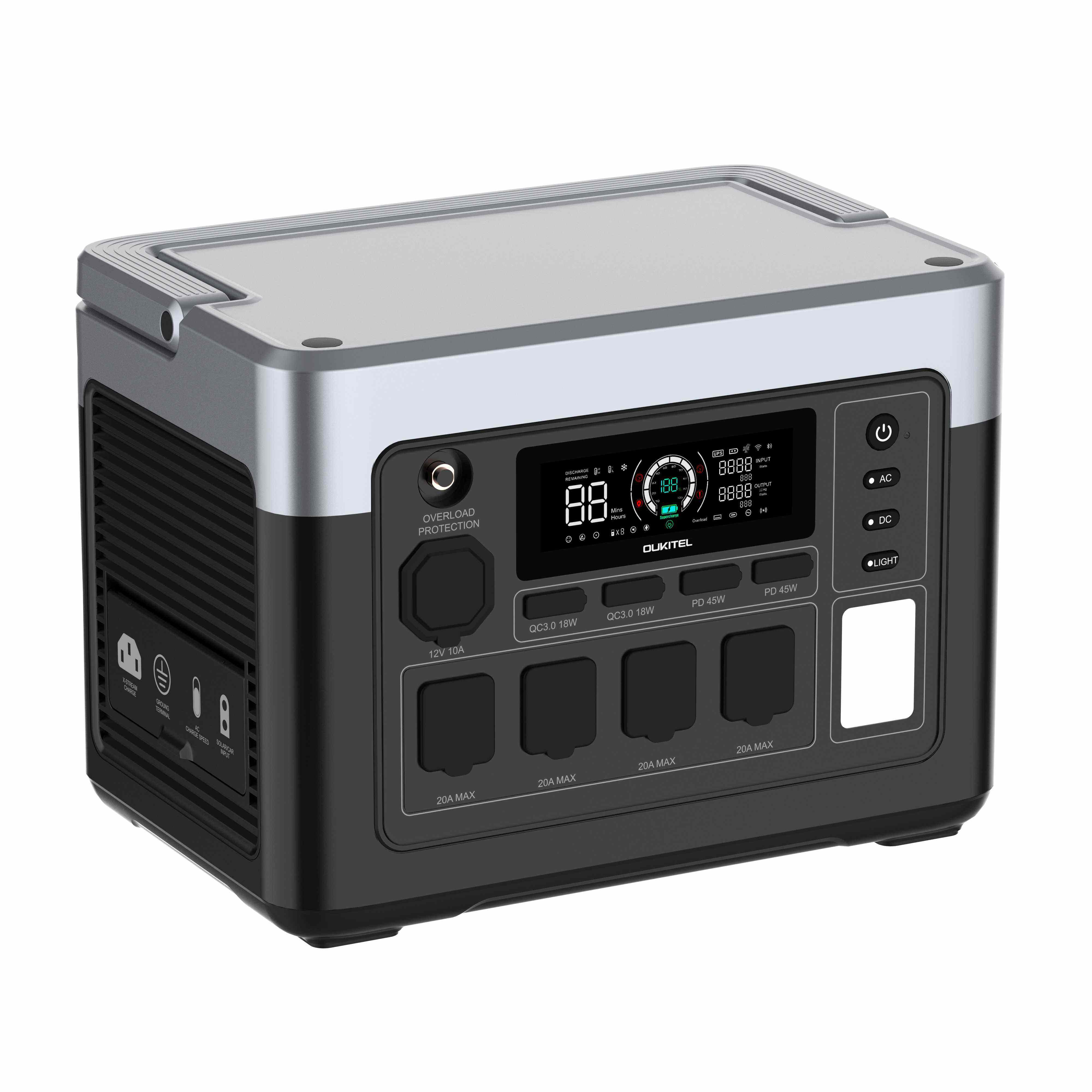 1800W Lifepo4 Battery Portable Power Station with Quick Charge APP Control Overseas Warehouse in Stock Solar Generator