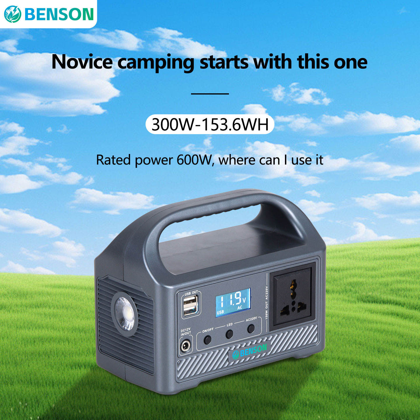300W Portable Power Station LiFePO4 Battery Modified Sine Wave Inverter for Home Use Power Bank Methods Solar Panel