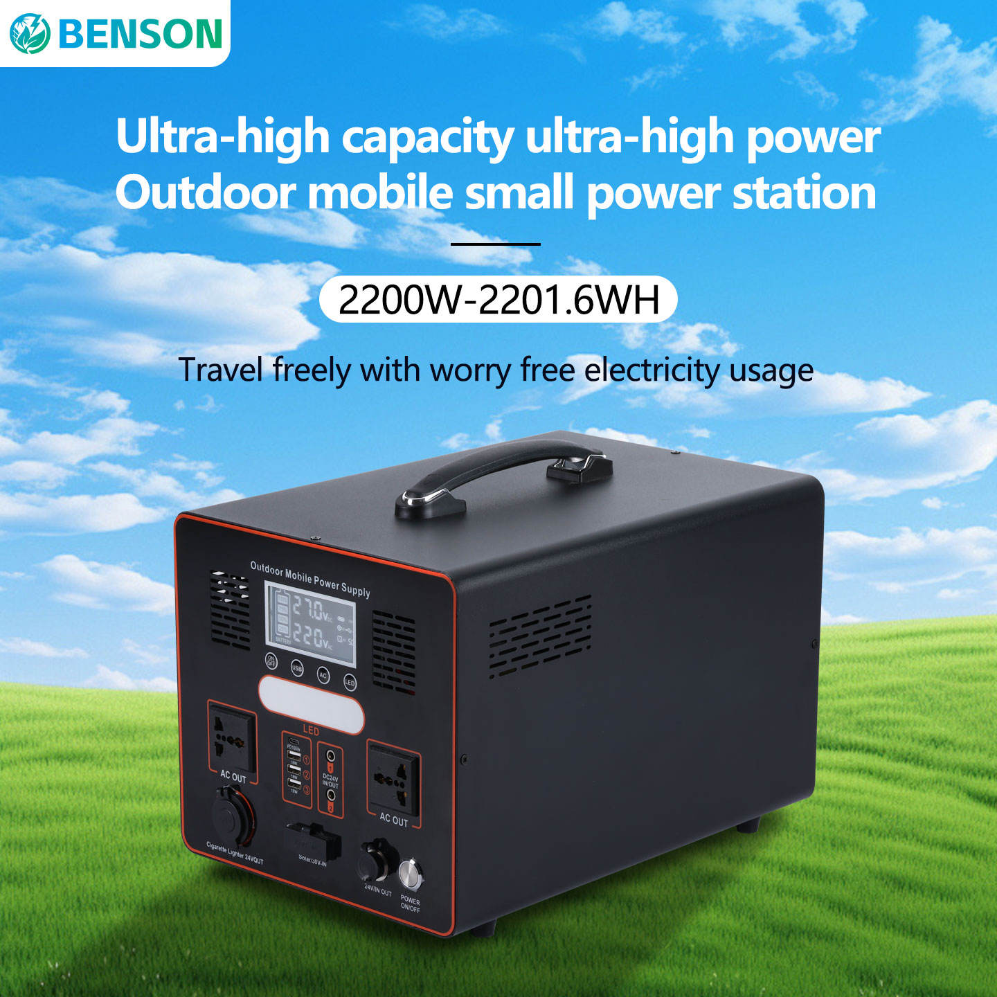 High-Power 220V Mobile Power RV Large Capacity Outdoor Energy Storage Night Market Stall Self-Driving MPPT Controller for AU EU