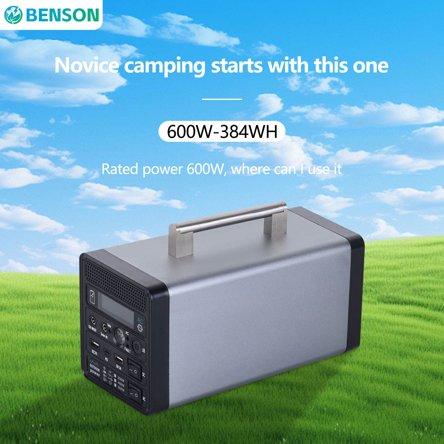 High-Power Portable Solar Power Station MPPT Charge Controller Pure Sine Wave UK Plug for Outdoor Camping Car Emergency Night