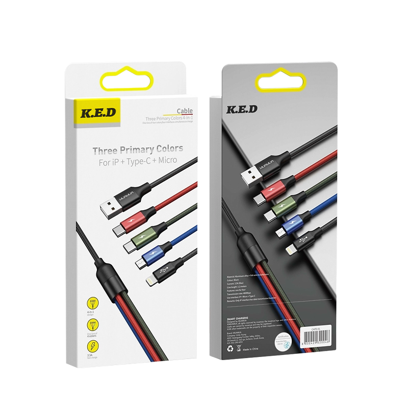 Kaierda 006 Wholesale High-End Luxury Data Cable Packaging Boxes Large-Scale UV Printed Logos Card Cartridges Hooks Stylish Pape