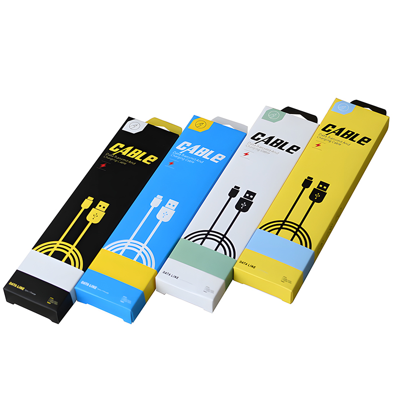 Kaierda 009 Custom Designed Type C Charging Data Cable Yellow Black Theme Sponge Lining Matt Lamination Embossing Recycled Mater