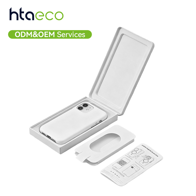 Hta 005 HTA Custom Biodegradable Custom Recycled Paper Molded Phone Cases Packing Box Eco Friendly Molded Pulp Packaging