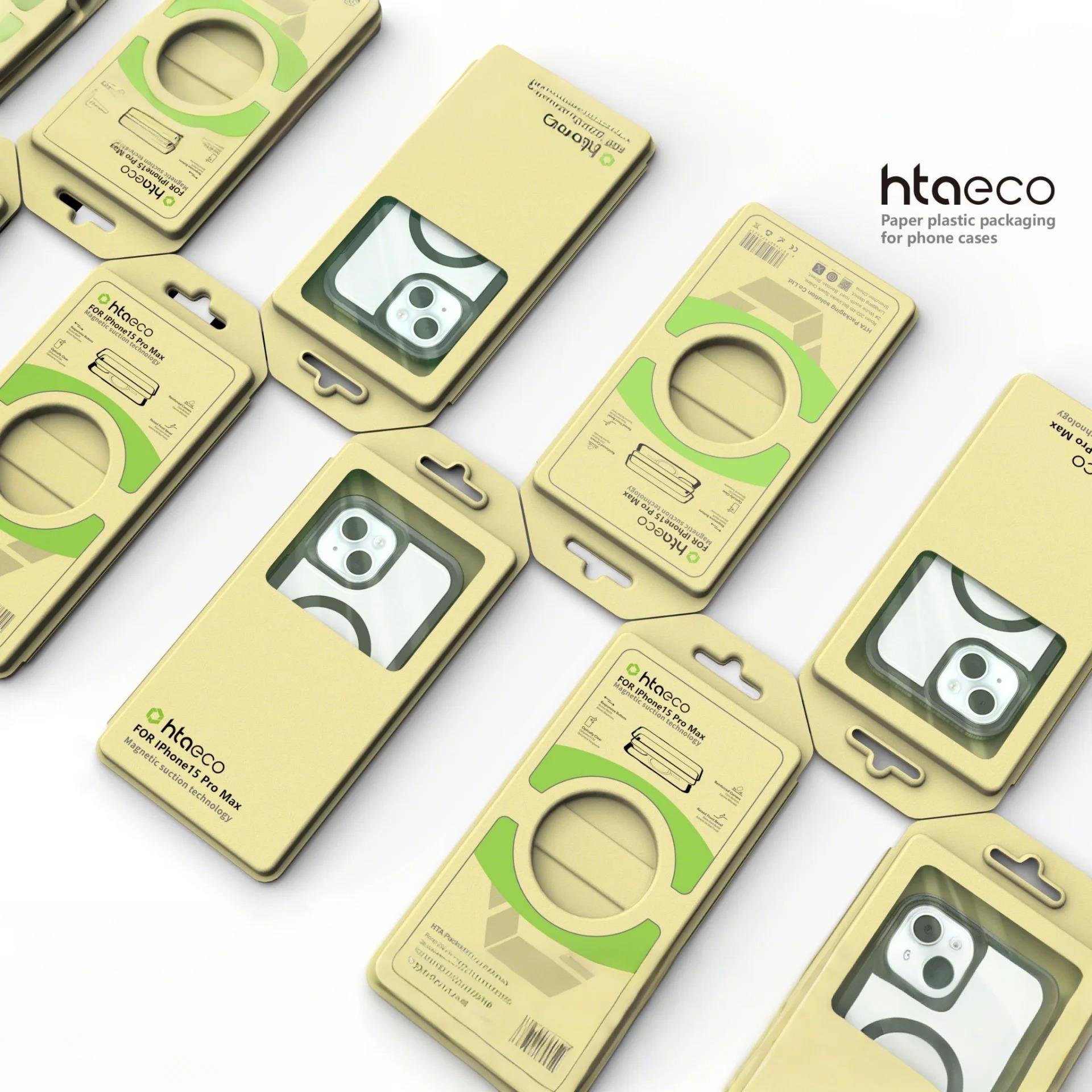 Hta 003 Wholesale Custom Phone Accessories Recyclable Paper Biodegradable Packing Box Molded Pulp Packaging