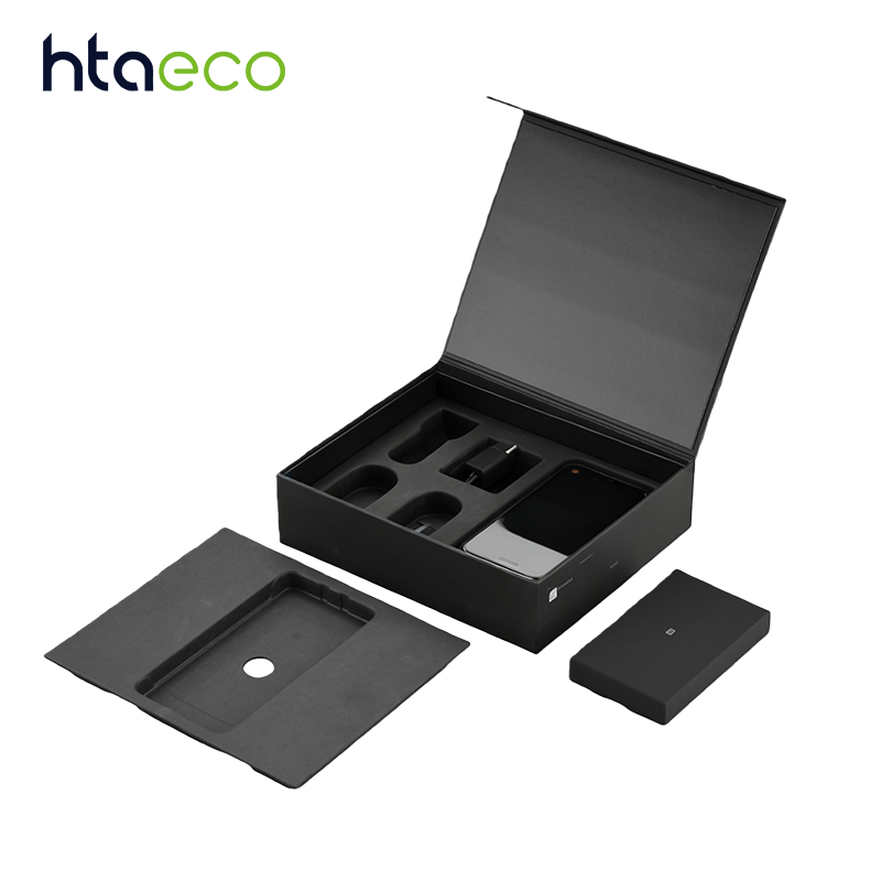 Hta 009 HTA Custom Logo Magnetic Folding Gift Box Paper Molded Pulp Insert Cardboard Luxury Magnet Closure Packaging Boxes Tray