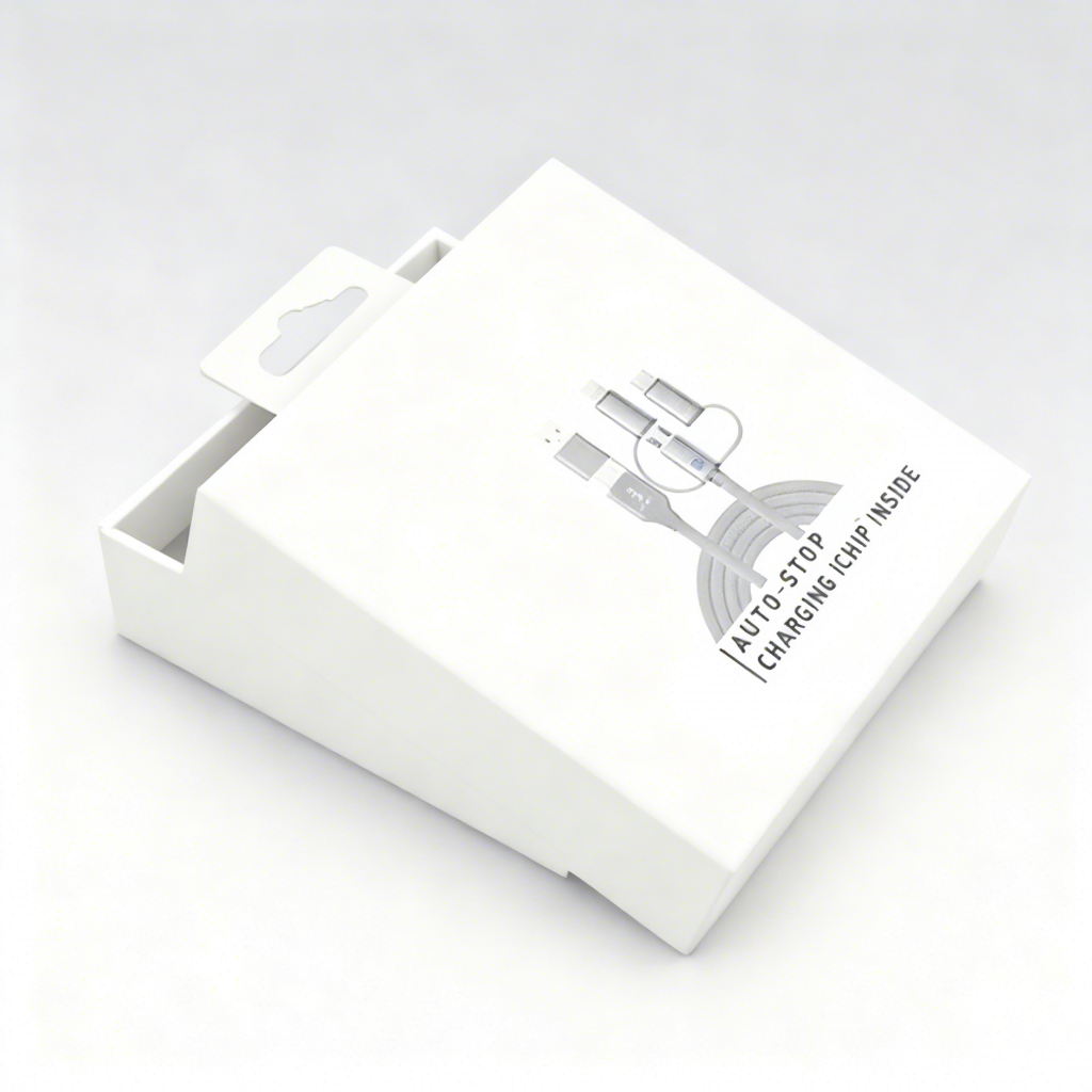 Gathe 001 Reusable Custom Phone Accessories Charger Data Cable Headset Cardboard Paper Packing Paper Gift Box