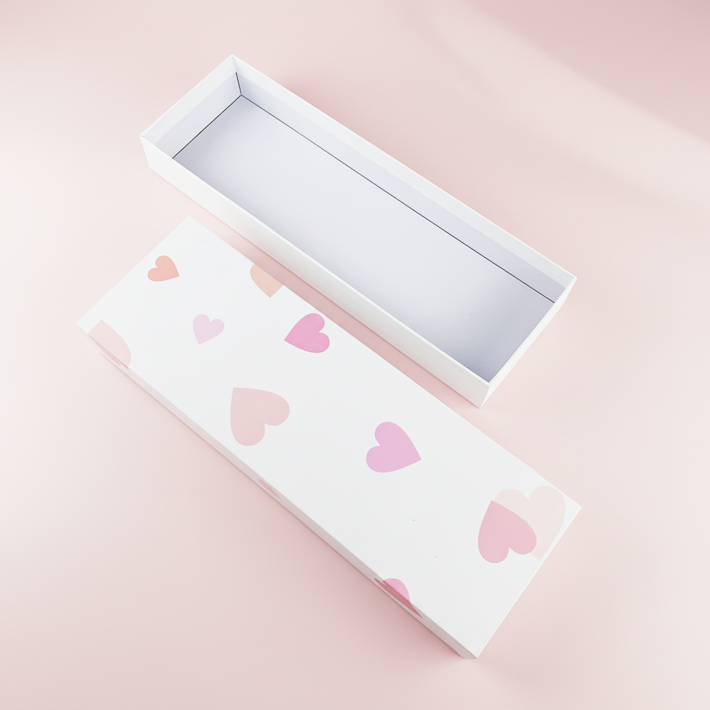 Gathe 005 Custom Eco-Friendly Pink Jewelry Gift Box Packaging Long Rigid Cardboard Boxes for Women's Jewelry Makeup Pen Packagin