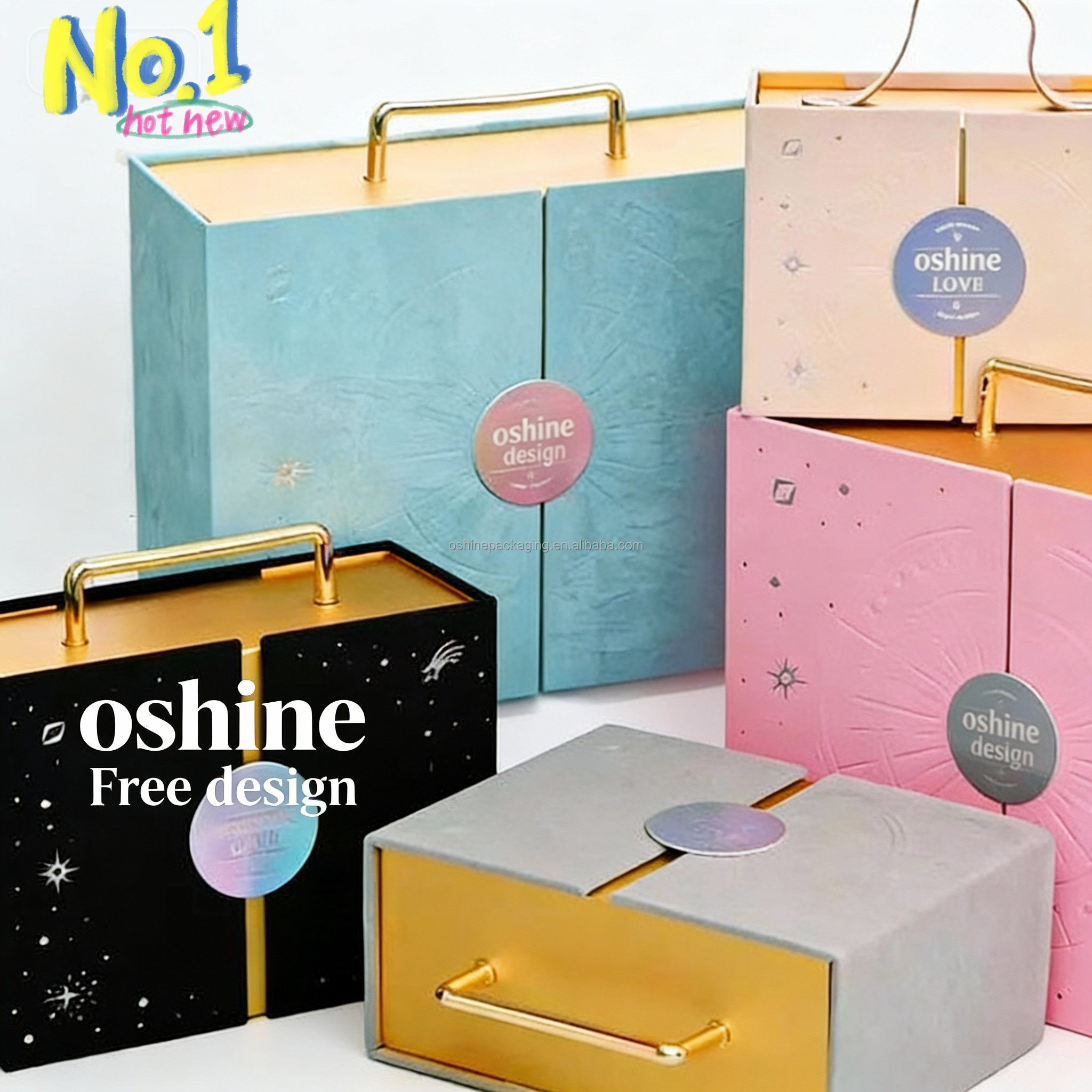 Oshine 001  Factory Wholesale Luxury Cardboard Double Door Gift Box with Perfume Bottle Sponge Lined Magnetic Closure