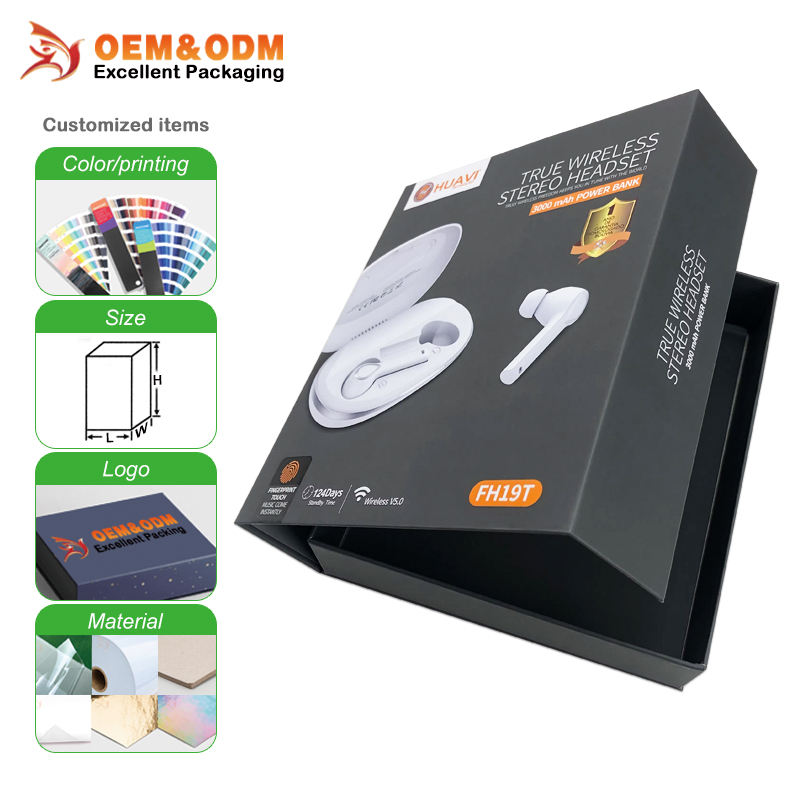 Excellent Pinchuang 005 Custom Logo Print Electronics Wireless Headset Headphone Package Charger Case Packaging Earphone Gift Pa
