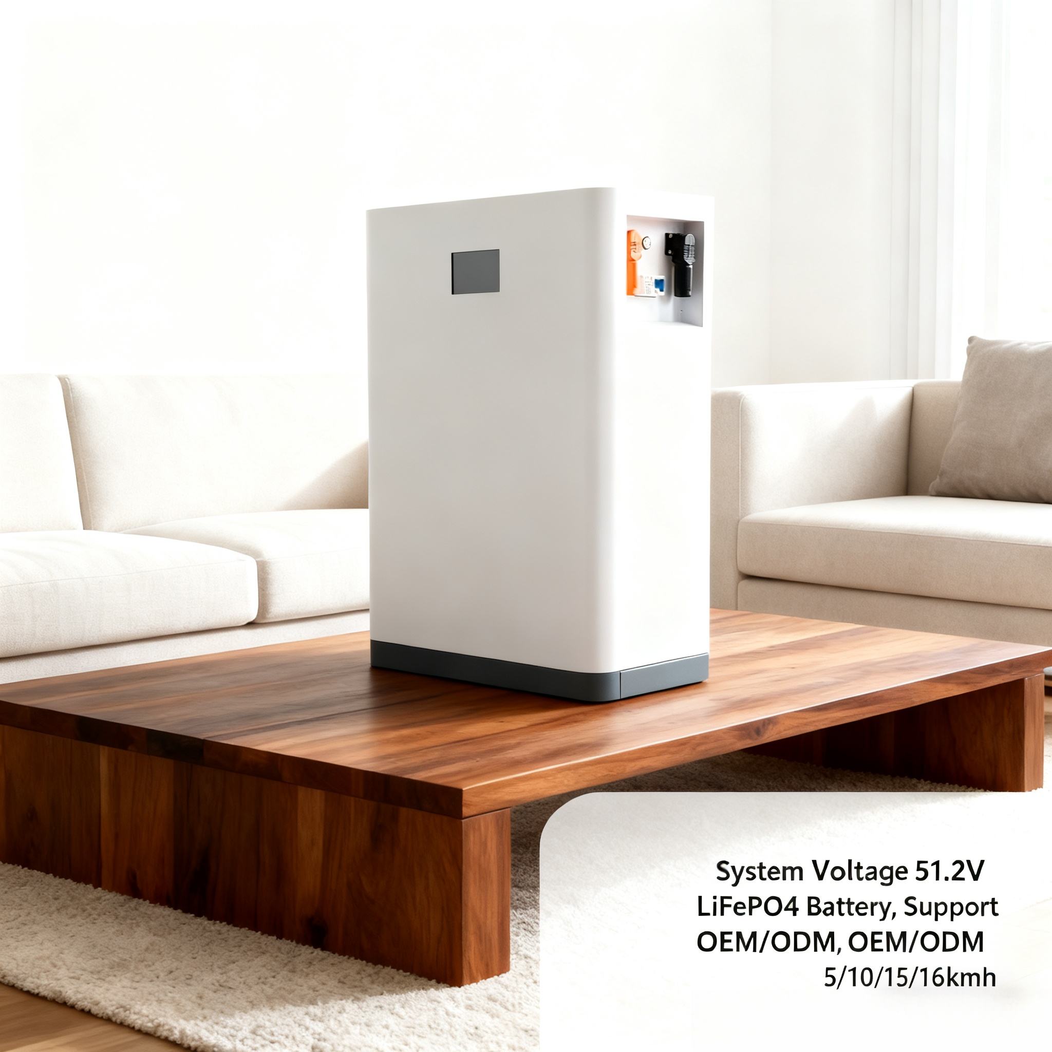 Residential Standing Lithium Battery Energy Storage 51.2V 100AH Household Solar Energy Storage