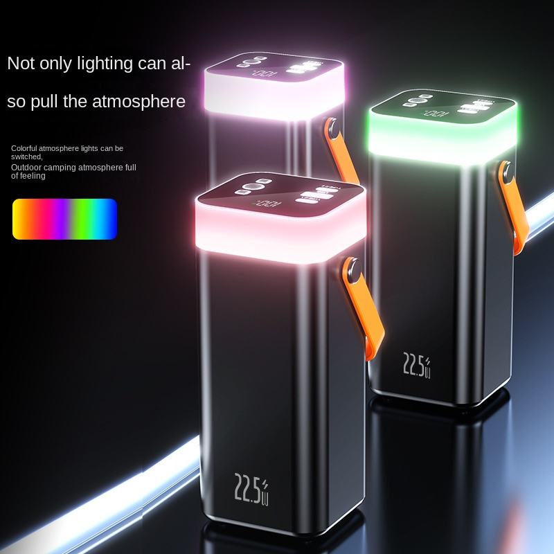 Cross-Border 22.5W Super Fast Charge Large Capacity 40000 MA Outdoor Camping Light PD Two-Way Mobile Power Supply Type-C Polymer