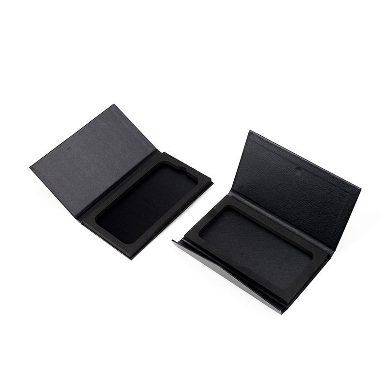 Caicheng 007 Custom Luxury Leather Reusable Electronic Smartphone Case Display Set EVA Magnetic Flip Lid Black Box for Packaging