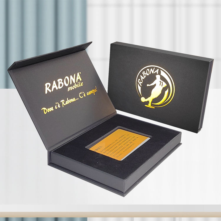Cheng De 001 Custom Black Book Shape Rigid Cardboard Packaging Magnetic Credit Vip Card Gift Box Packaging With Insert