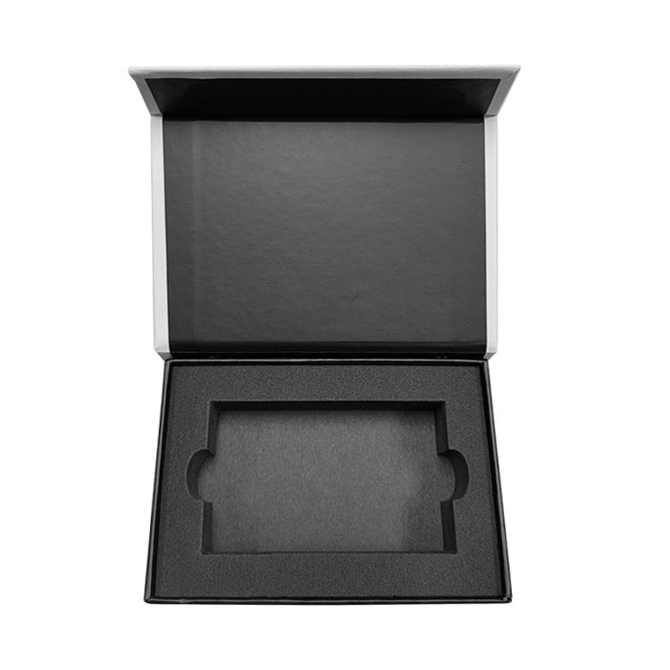 Cheng De 004 New Luxury White USB Drive Paper Magnetic Boxes Custom Retail Cable Linen Flash Drive Packaging Usb Gift Box