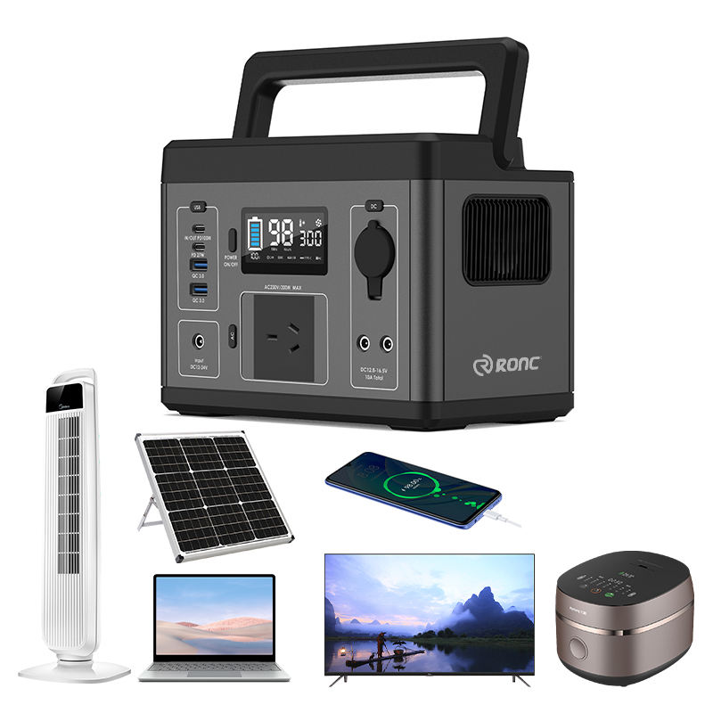 Portable Power Station 2400W LiFePO4 Solar Panel Generator with Flashlight for Home & RV