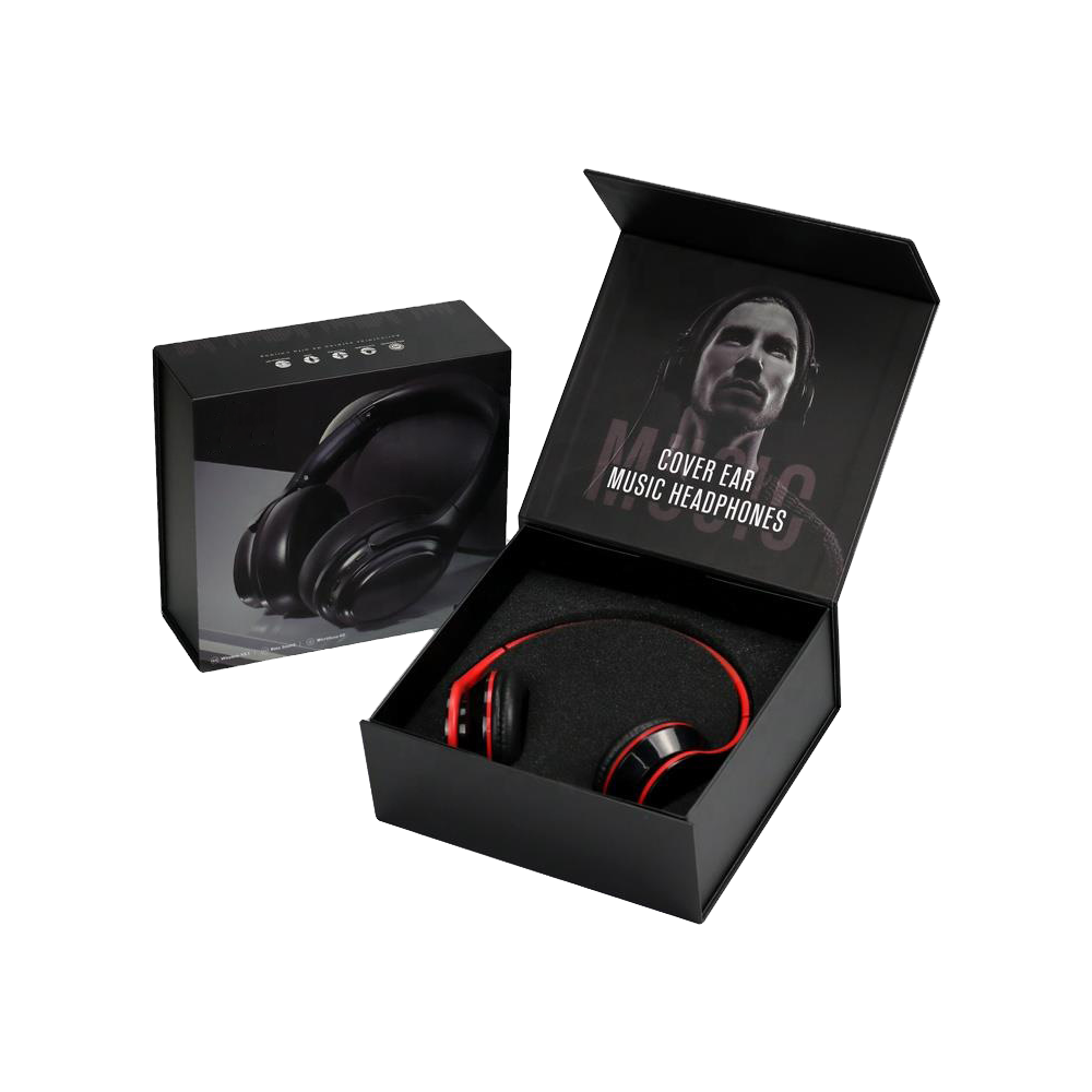 Hongze 001 Wholesale High Quality Custom Wireless Headphone Gift Packaging Box Cardboard Boxes with Sponge Liner UV Coating Embo