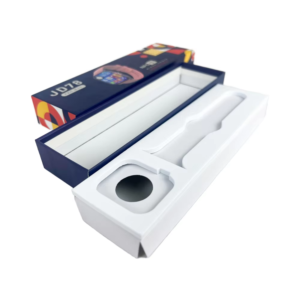 Hongze 008 Eco-Friendly Custom Printed Blue Smart Watch Cardboard Shipping Box Smart Electronics Paper Boxes Sponge Liner Matt L