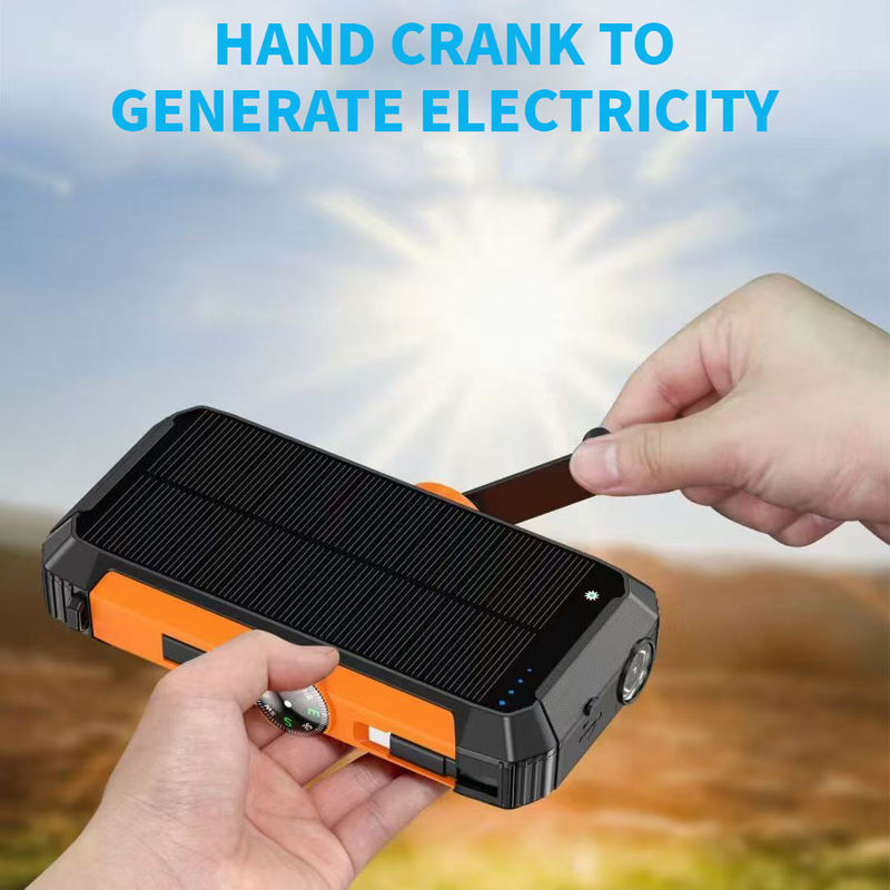 Wholesale 20000mAh Solar Power Bank LED SOS Flashlight Fast Charging Portable Waterproof Powerbank for Mobile Phone