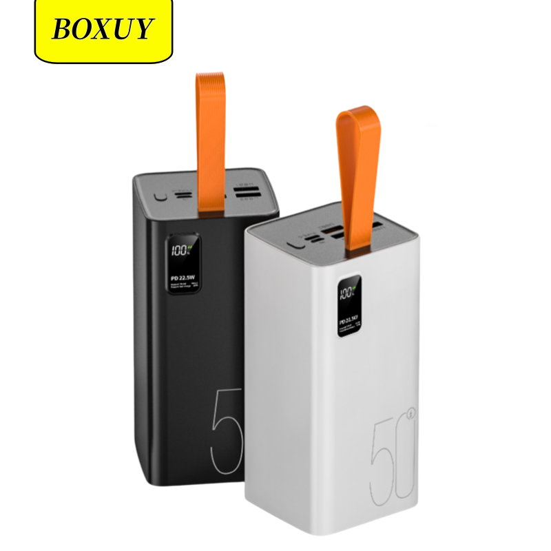 Latest Model 22.5W Type C Output Super Fast Charging Powerbank 50000mah Digital Display Real Capacity PD20W 50000mah Power Bank