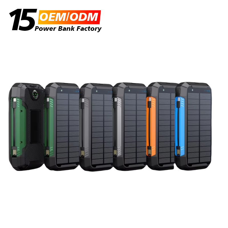 OEM_ODM Customization Dual USB TYPE-C Wireless Fast Charging 30000mAh Portable Solar Charger Power Bank for Mobile Phone