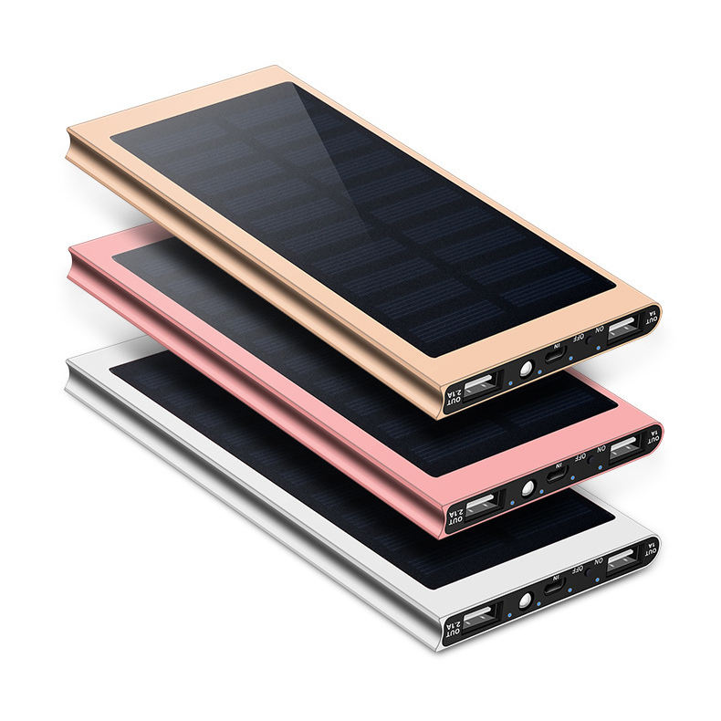 High Quality 8000mah Portable Solar Power Bank Micro USB Input Interface Mobile Phone Holder Function