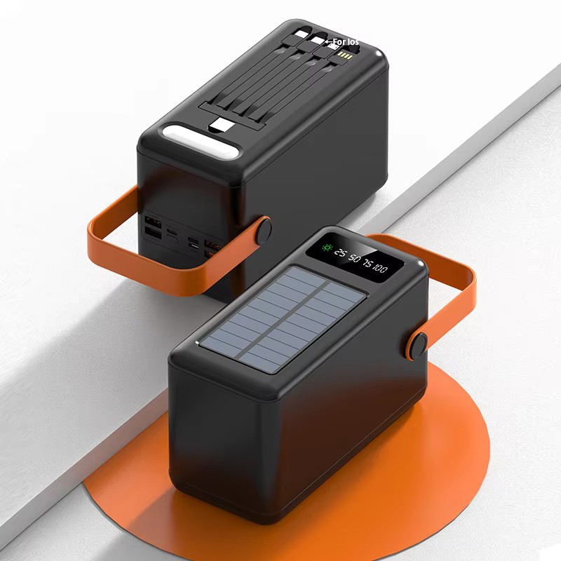 30000mAh Energy Light Solar Power Bank for Mobile Phone Portable Four USB Port With LED Display Can Be Customized Logo