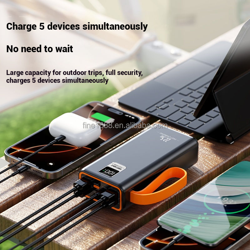 ODM_DEM PD 22.5W Fast Charging LED Digital Display 4 USB Output 30000mAh Portable Charger Power Bank Emergency Lights