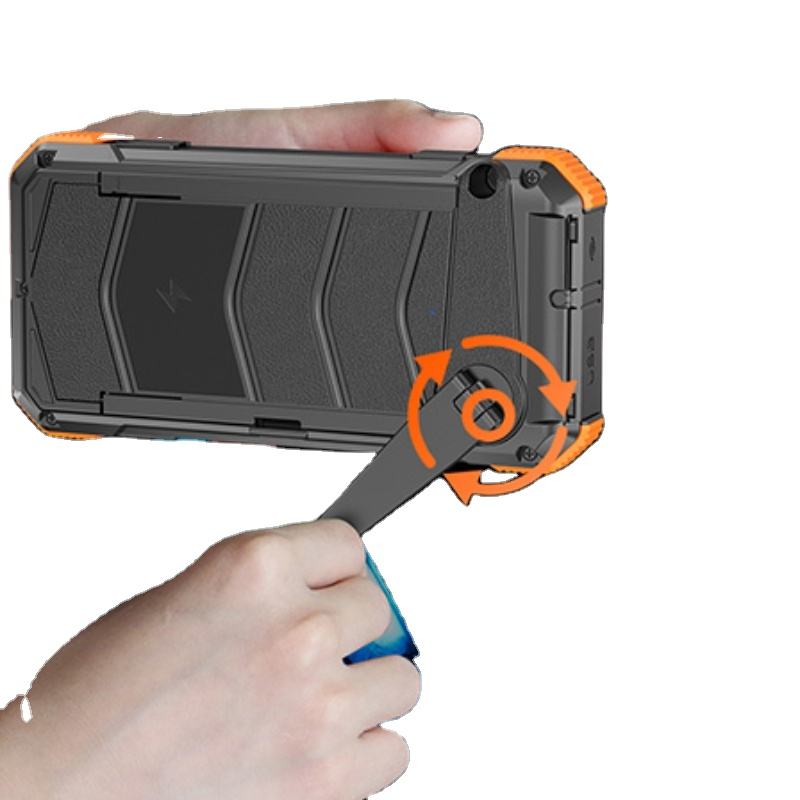 China Factory 50000 Mah Outdoor Powerbank Hand-Cranked Solar Power Bank Wireless With Built-In Cable 20000mAh Power Bank