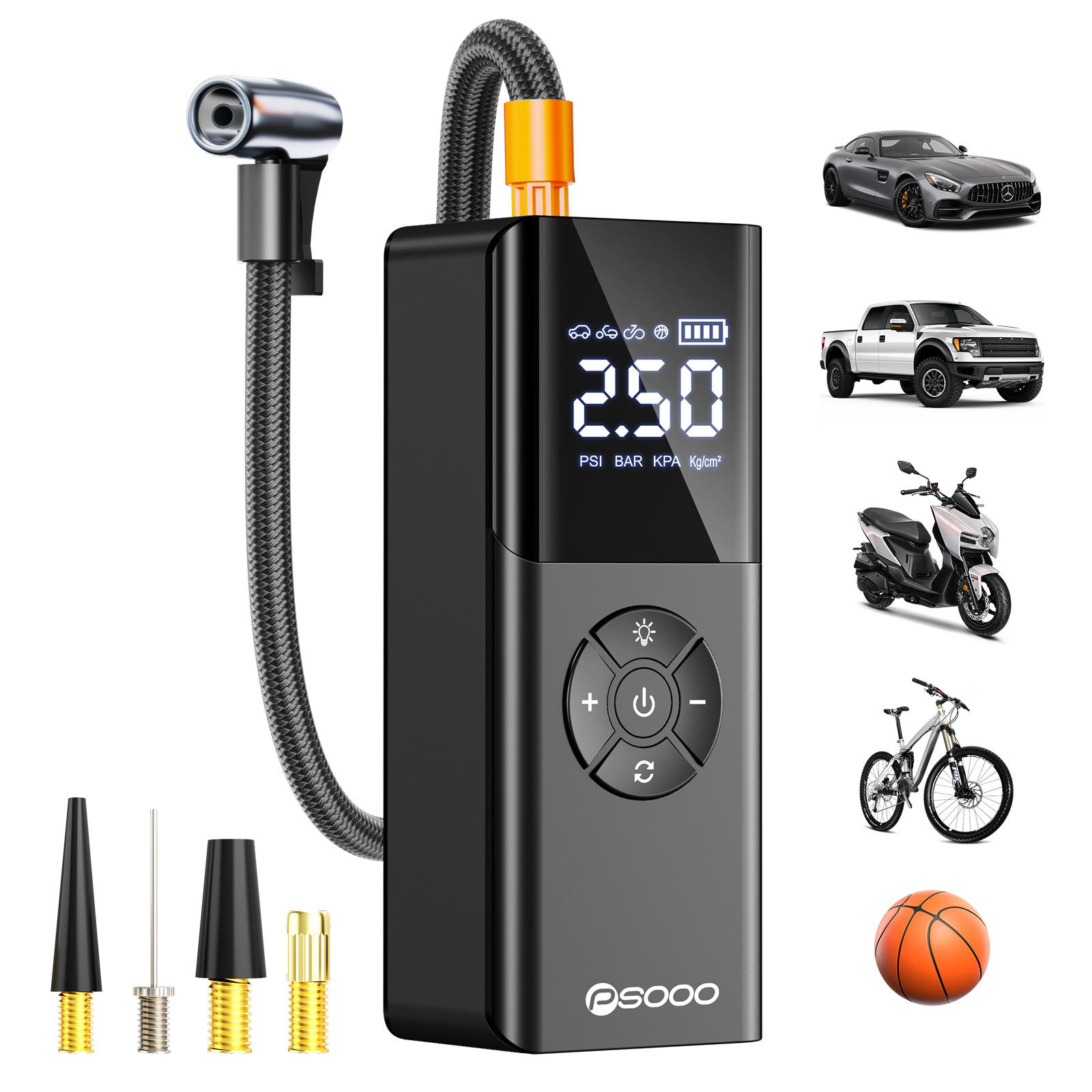 2026 New Powerful Multifunction 180psi 12v Car Pump Charger Power Bank Flashlight 150psi Air Compressor Portable Tire Inflator