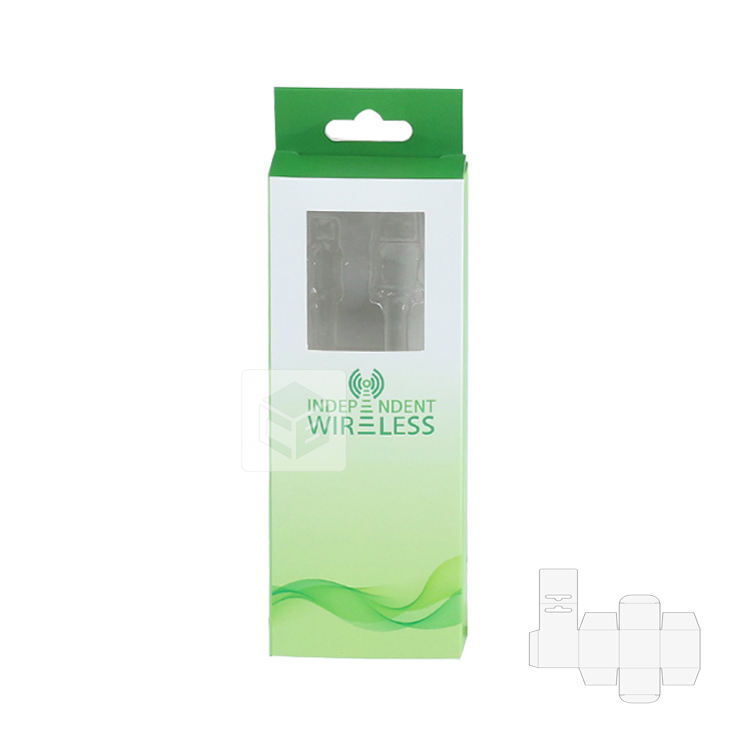 Chengbao 002 Custom Rectangle USB Data Cable Packaging Box Craft Paper with Sponge Liner Matt Lamination Die Cut Plastic Insert