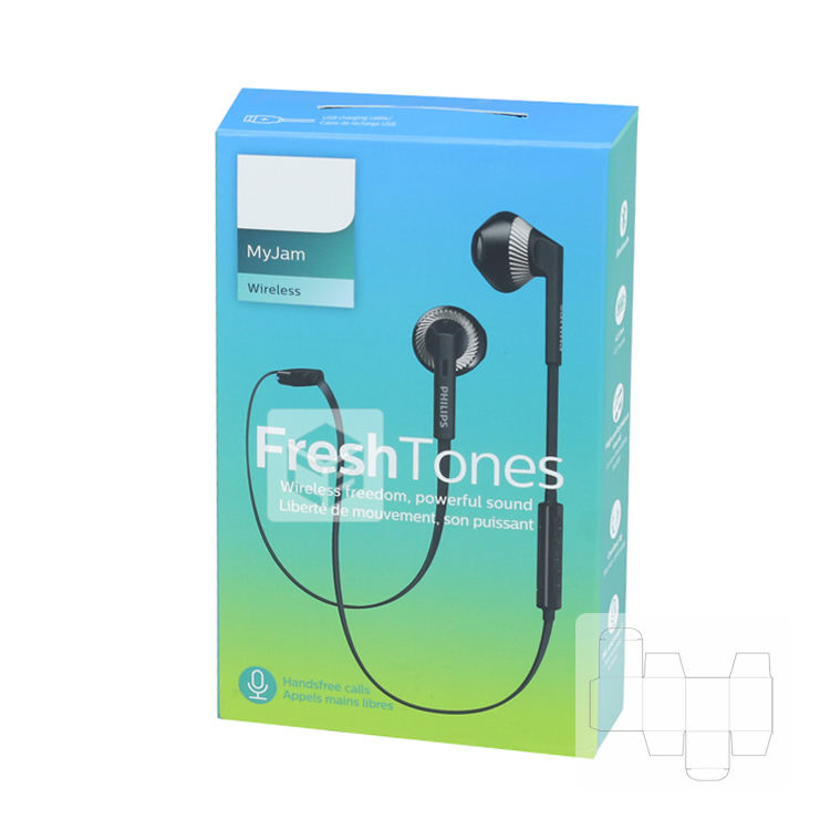 Chengbao 004 Custom Logo Printing Folding Gift Boxes Premium Art Paper Sports Earphone Packaging Box with Window and Protective