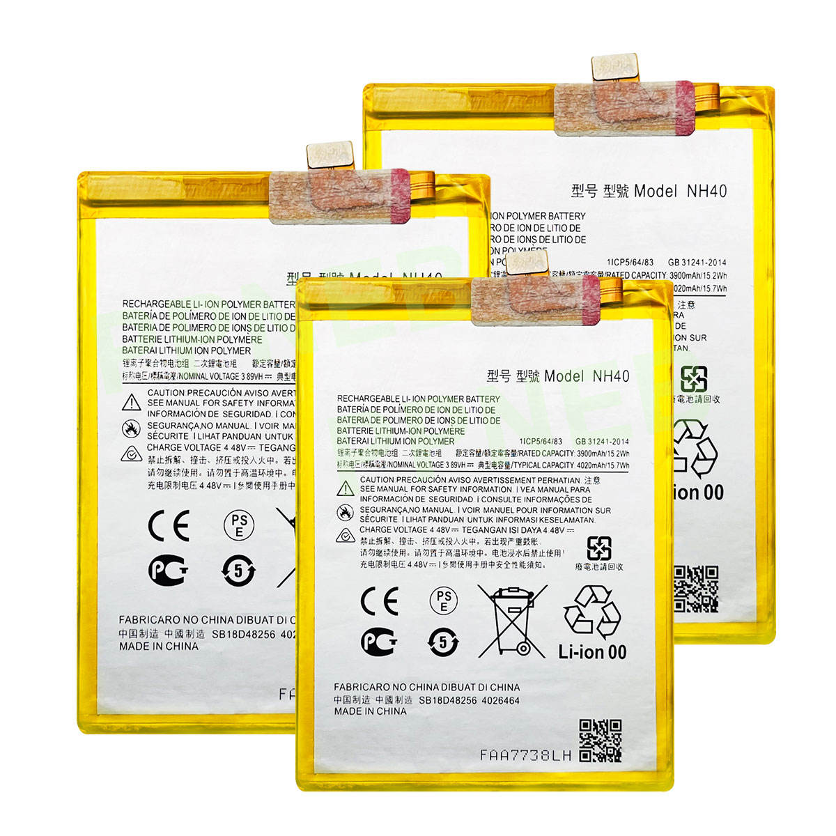 OEM Hot Selling Digital Battery for Motorola MOTO E22 E22S E22I Mobile Phone Built-in Battery NH40 3900mAh Good Quality 18 Month