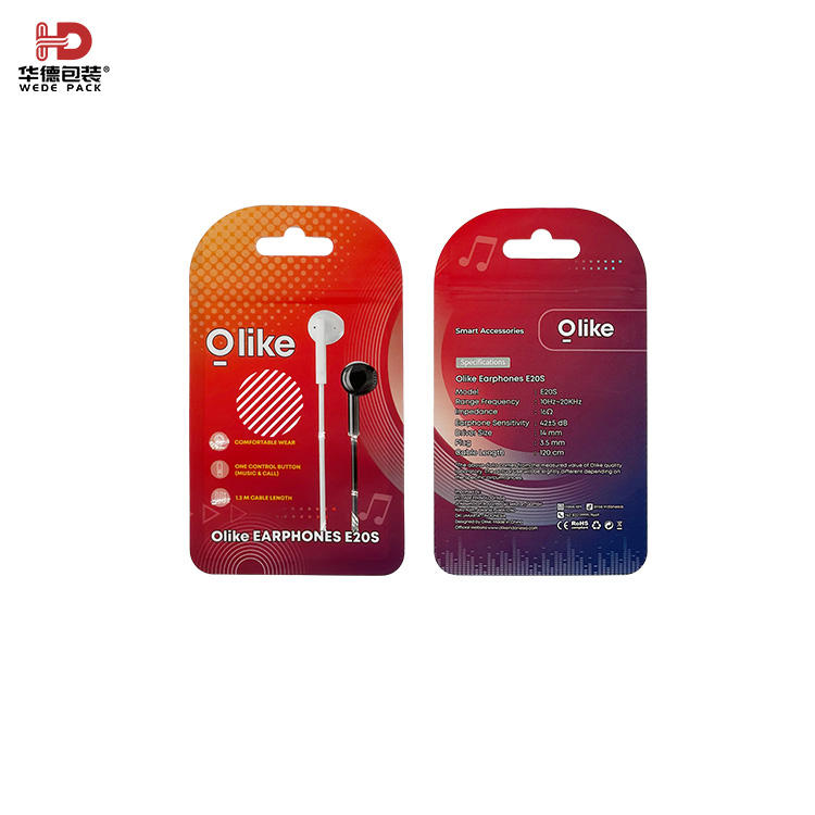 Wede 001 Custom Electronic Accessories USB Cable Plastic Packaging Bags for Cell Phone Case Pouch Durable Protective Retail Read