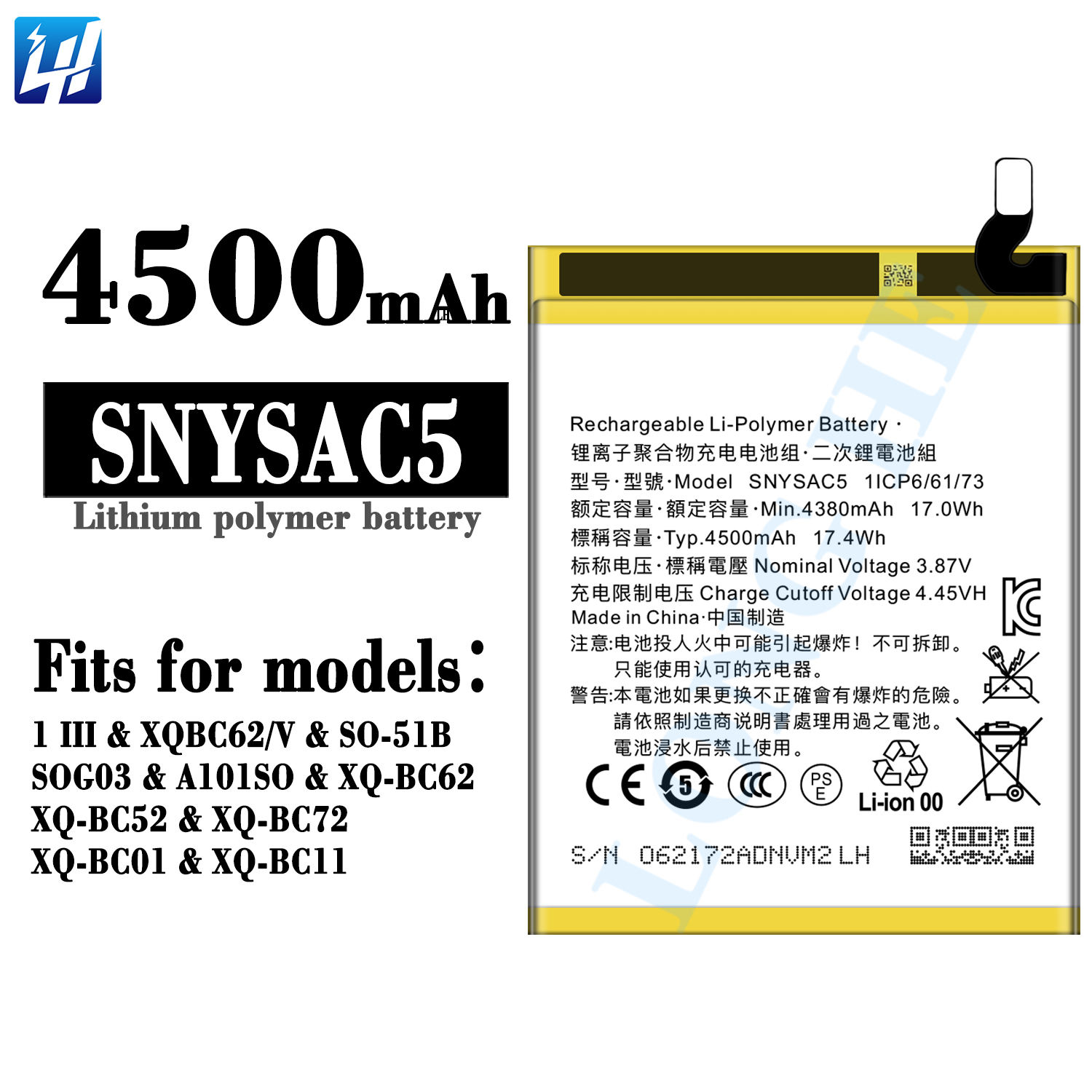 4500mAh Xperia 1iii_Xperia 1 X10iii SNYSAC5 Battery for Sony Battery
