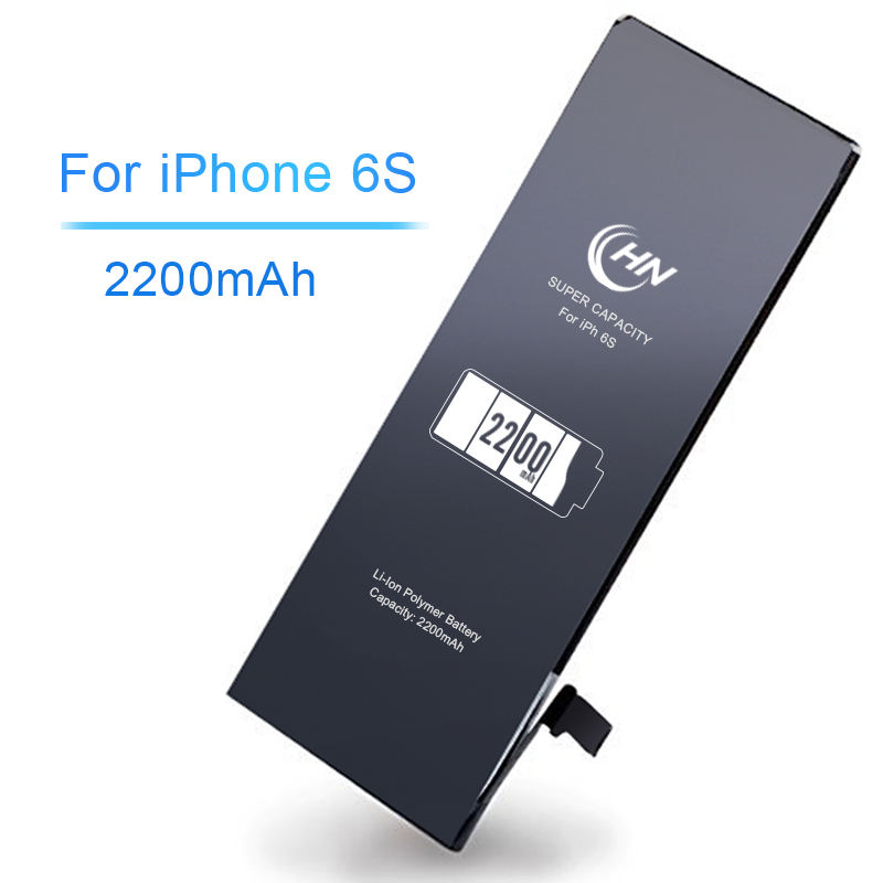 100% New 3.82V 2200mah Super Capacity Battery for iPhone 6s Mobile Phone Black CE Rohs FCC OEM_ODM Stock Available