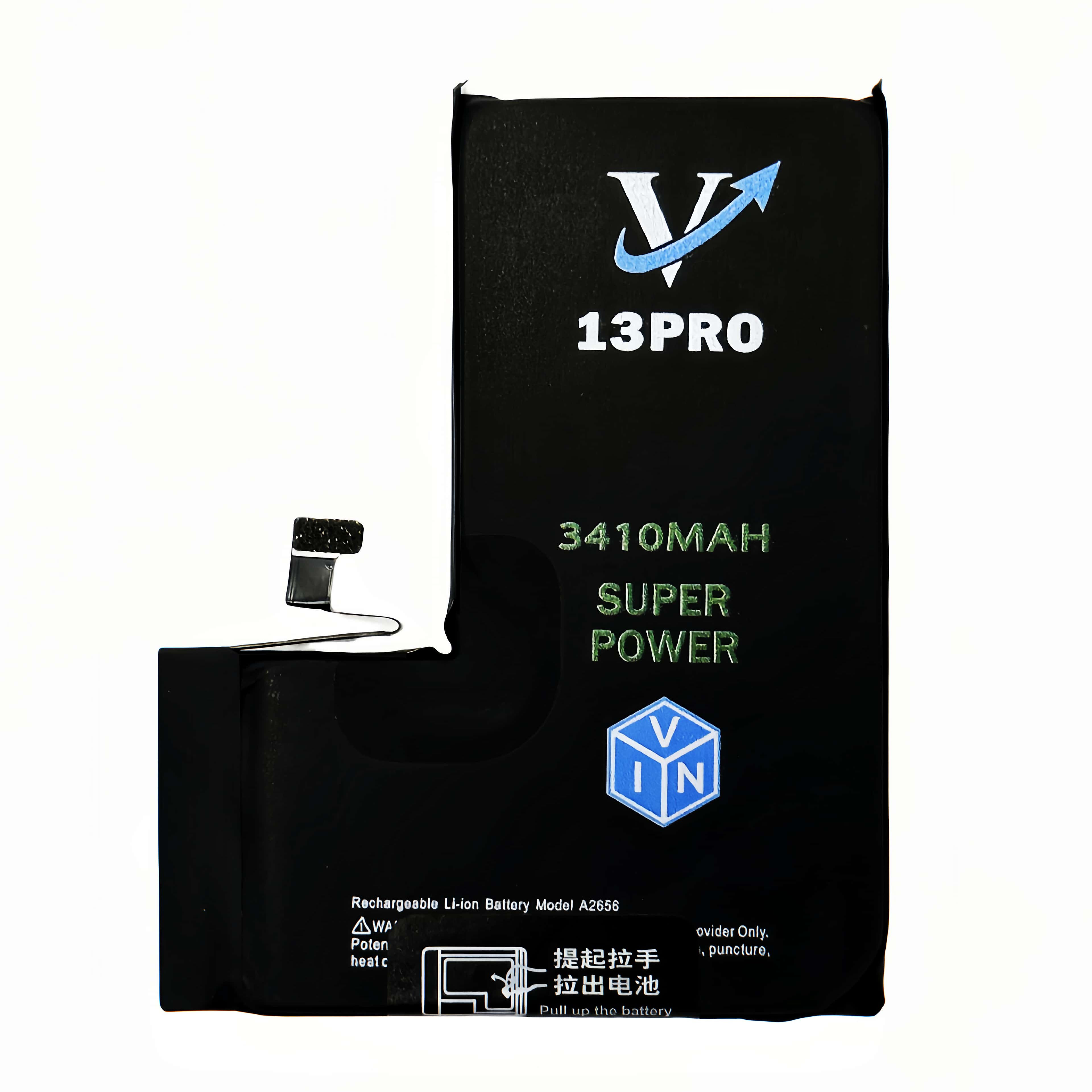 Factory Direct High Quality 3410mAh Li-Polymer Battery for for 13 Pro Original Mobile Phone Super-Capacity Vin Brand Black
