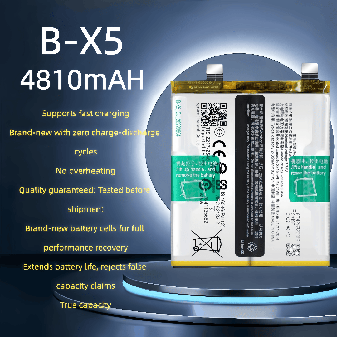 VIVO X90 Original Factory Direct B-X5 4810mAh Ultra Large Li-Ion Lithium Battery Rechargeable High Capacity Black Mobile Phone
