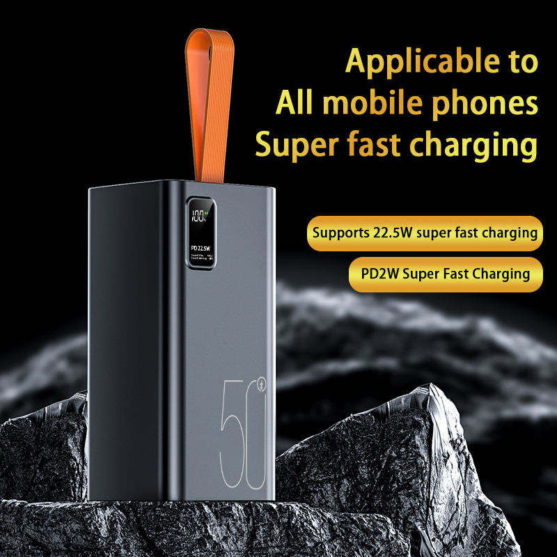 High Capacity 20000mah Powerbank PD22.5W Quick Charging Power Banks 40000mah USB-C Output Battery Mobile Power Bank With Light