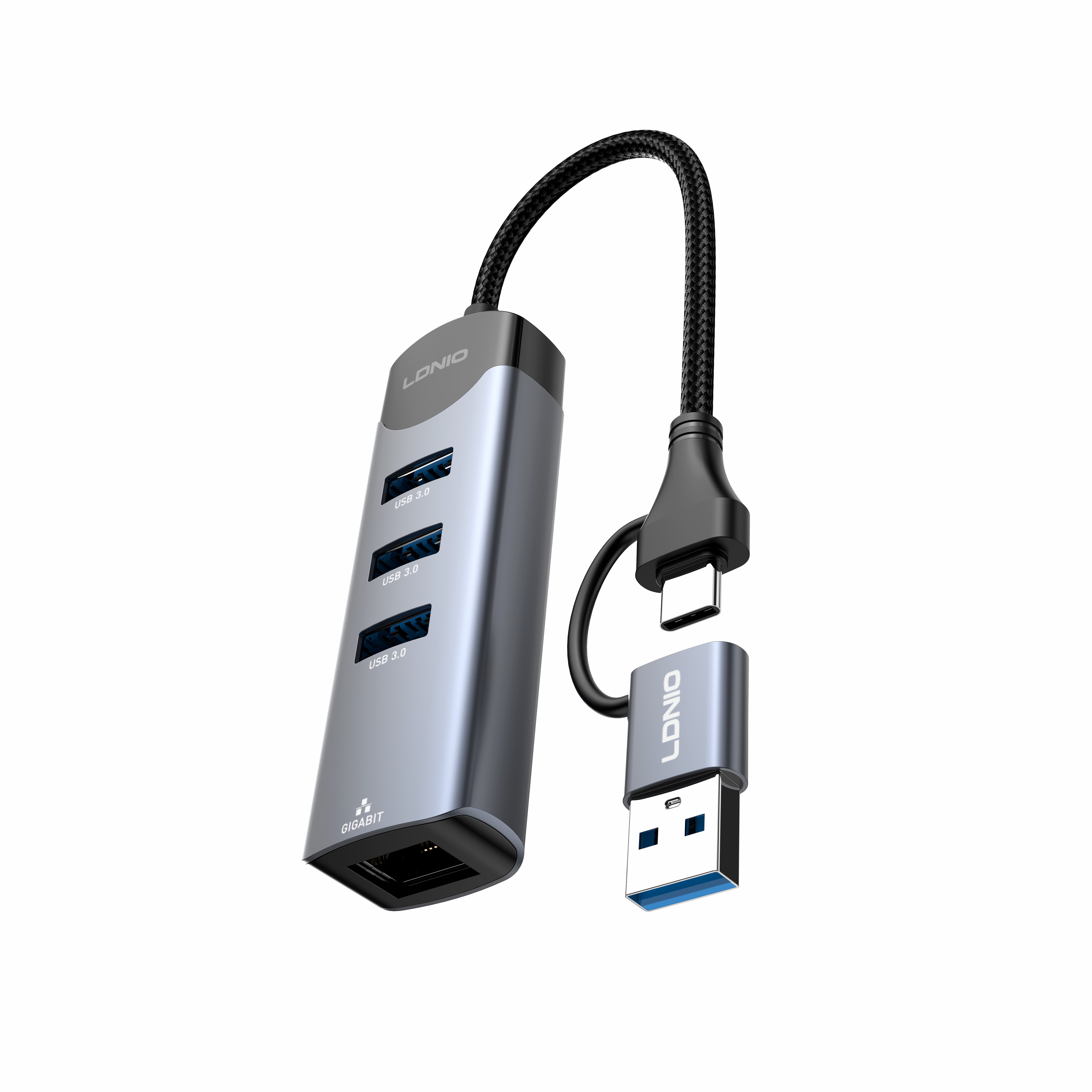 DS-144UC	"USB-A + Type-C To  USB3.0*3+RJ45*1"