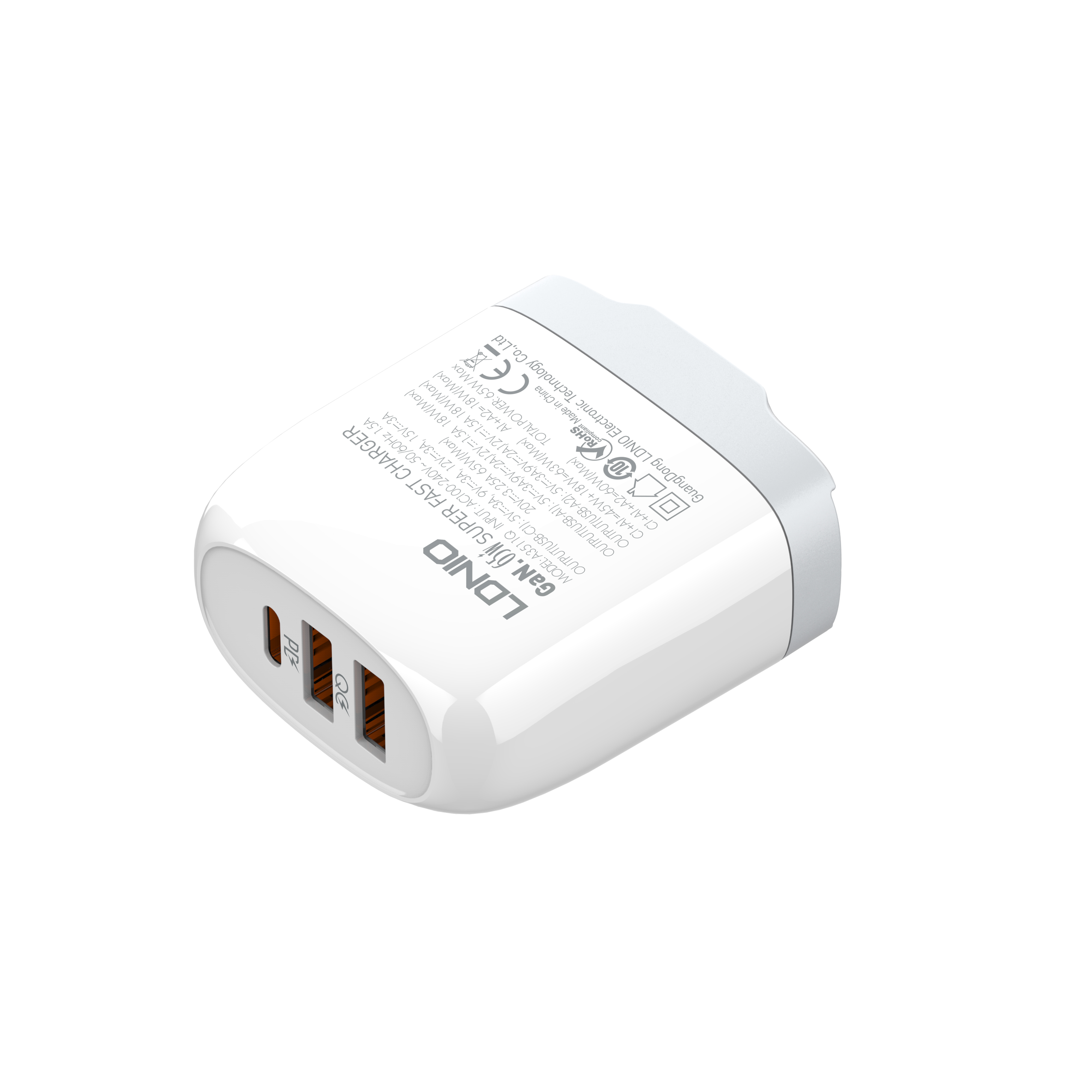 A3511Q	"65W GaN Home Charger  Support BC1.2; PD3.0;PD2.0; PPS;QC4+;AFC;FCP,SCP,QC2.0,QC3.0"