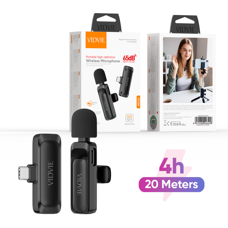 VIDVIE MC03 Portable High-Definition Wireless Microphone