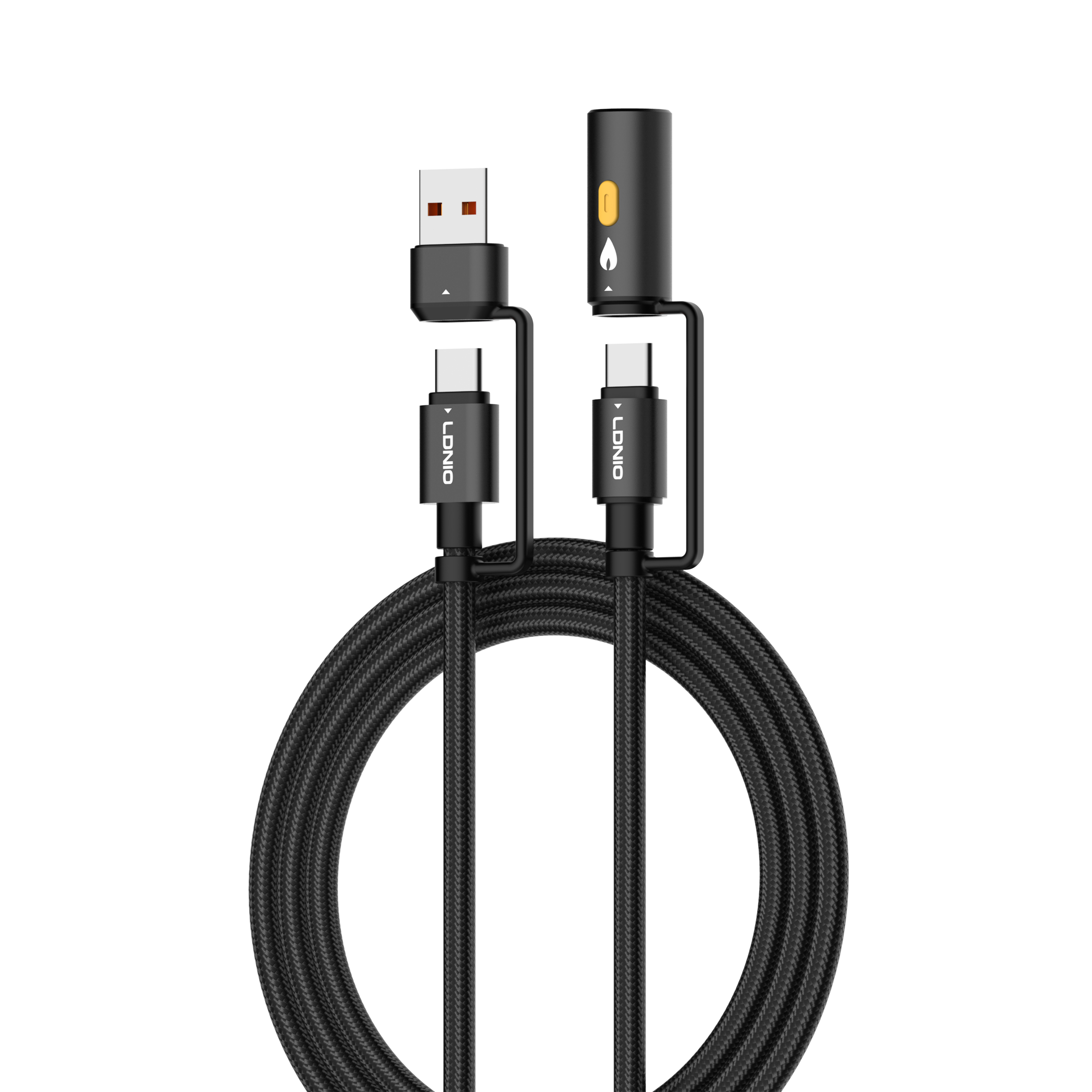 LC18	"4 In 1 Multiple Data Cable USB-A+USB-C to USB-C+Cigarette Lighter"