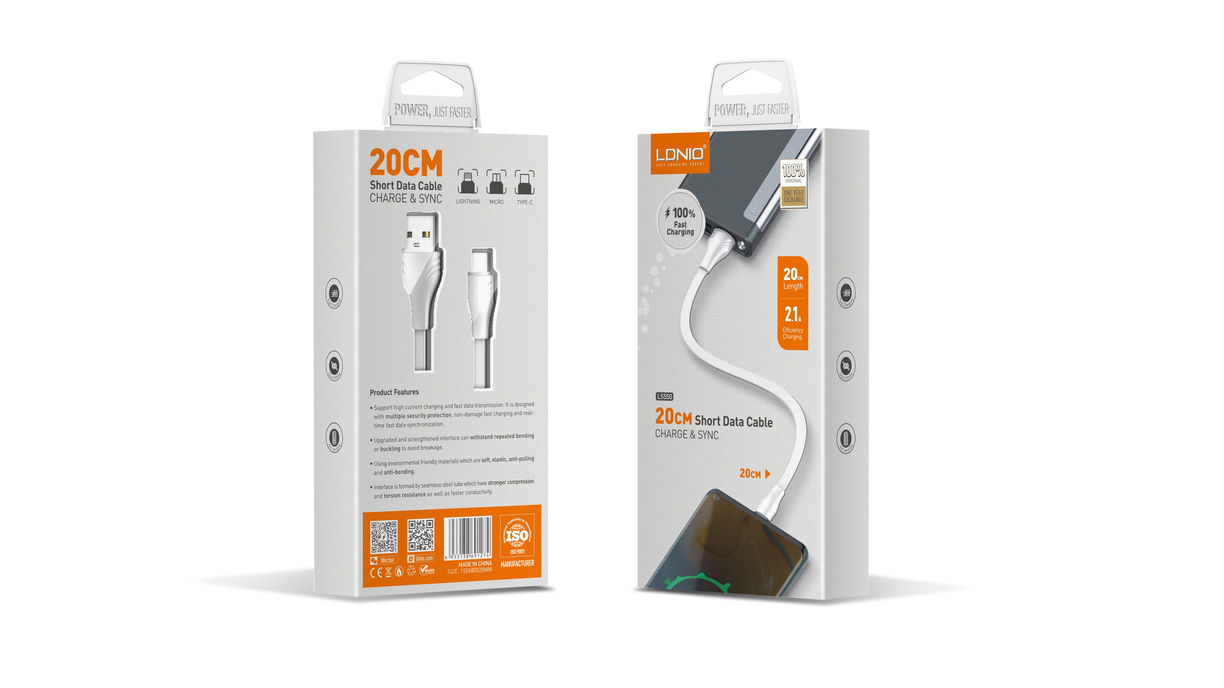 LS550	" length : 20 cm, 2.4 A Efficiency Charging"