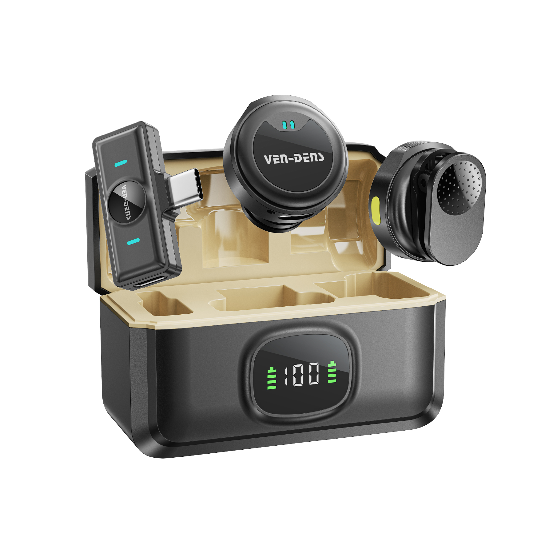 VEN-DENS High Quality 300mah Type-C/IP port 2 in 1 HD  Microphones--Model: VD-MIC030