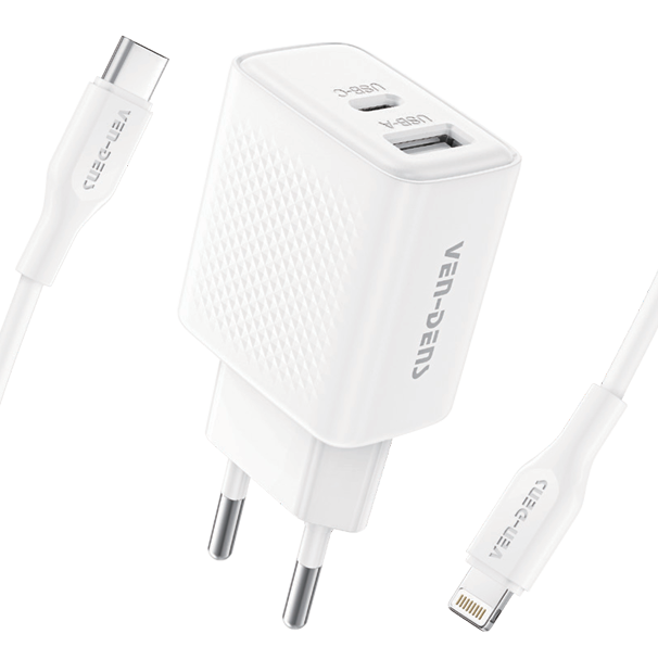 Wholesale Price Fast charging 10.5W EU Charger with USB-A Port and PD30W C to L Cable--Model: VD-TC019BAC02